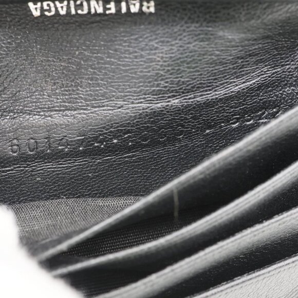 Balenciaga  Leather Bifold Compact Wallet Black - Picture 10 of 10